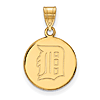 10kt Yellow Gold 5/8in Detroit Tigers Disc Pendant