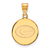 14kt Yellow Gold 5/8in University of Georgia G Disc Pendant
