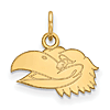 10kt Yellow Gold 3/8in University of Kansas Jayhawk Face Charm