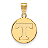 14kt Yellow Gold 5/8in University of Tennessee T Disc Pendant