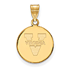 10kt Yellow Gold 5/8in University of Virginia Disc Pendant