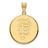 14kt Yellow Gold 3/4in San Francisco Giants Disc Pendant