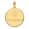 14kt Yellow Gold 1in Penn State University Round Lion Shield Pendant