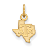 14kt Yellow Gold 3/8in Texas A&M University State Outline Pendant