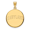 14k Yellow Gold 7/8in Round MARYLAND Pendant