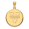 14kt Yellow Gold 3/4in University of Virginia Disc Pendant