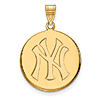 14kt Yellow Gold 3/4in New York Yankees Disc Pendant