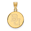 14k Yellow Gold 5/8in Baylor University Round Pendant