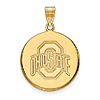 14kt Yellow Gold 7/8in Ohio State University Disc Pendant