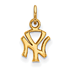 14kt Yellow Gold 3/8in New York Yankees Jersey Logo Pendant