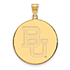 14k Yellow Gold 1in Baylor University Round Pendant
