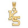 Kansas State University KS Pendant 1/2in 14k Yellow Gold