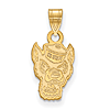10k Yellow Gold 1/2in North Carolina State University Mr. Wuf Pendant