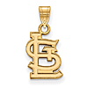 10kt Yellow Gold 1/2in St. Louis Cardinals STL Pendant