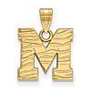 14k Yellow Gold University of Memphis Tiger-striped M Pendant 1/2in