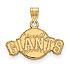 14kt Yellow Gold 1/2in San Francisco Giants Arched Baseball Pendant