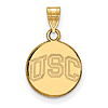 10k Yellow Gold 1/2in University of Southern California Round Pendant