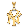 14kt Yellow Gold 3/4in New York Yankees Jersey Logo Pendant