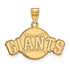 14kt Yellow Gold 5/8in San Francisco Giants Arched Baseball Pendant