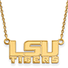 10kt Yellow Gold 3/8in LSU TIGERS Pendant with 18in Chain