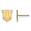 14k Yellow Gold University of Illinois Victory Badge XS Post Earrings