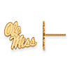 10k Yellow Gold University of Mississippi Ole Miss Post Earrings