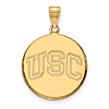 10k Yellow Gold 7/8in University of Southern California Round Pendant