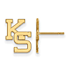 Kansas State University Post Earrings 14k Yellow Gold