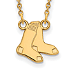 10kt Yellow Gold 1/2in Boston Red Sox Socks Pendant on 18in Chain