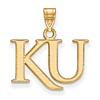 14kt Yellow Gold 1/2in University of Kansas KU Pendant