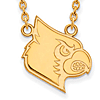 10k Yellow Gold University of Louisville Louis Pendant with 18in Chain