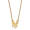14kt Yellow Gold New York Yankees Small Logo Pendant on 18in Chain