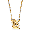 14kt Yellow Gold 1/2in St. Louis Cardinals STL Pendant on 18in Chain