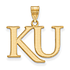 10kt Yellow Gold 5/8in University of Kansas KU Pendant