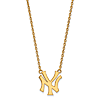 14kt Yellow Gold New York Yankees Jersey Logo Pendant on 18in Chain