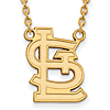 St. Louis Cardinals 3/4in Classic Logo Necklace 14k Yellow Gold