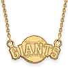 San Francisco Giants Arched Baseball Necklace Small 14k Yellow Gold