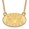 14kt Yellow Gold 1/2in Auburn University Oval Pendant with 18in Chain