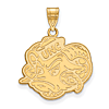 Univ. of North Carolina 3/4in Rameses Head Pendant 14k Yellow Gold