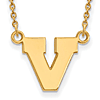 University of Virginia Block V Pendant Necklace Small 10k Yellow Gold