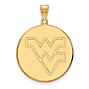 10kt Yellow Gold 1in West Virginia University Disc Pendant
