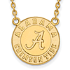 14k Yellow Gold Univ. of Alabama Crimson Tide Round Necklace 3/4in