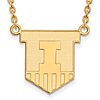 10kt Yellow Gold University of Illinois Victory Badge Pendant Necklace