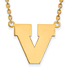 University of Virginia Block V Pendant with 18in Chain 10k Yellow Gold