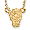 14k Yellow Gold 1/2in North Carolina State University Mr. Wuf Necklace