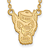 10k Yellow Gold North Carolina State University Mr. Wuf Necklace