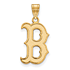 14kt Yellow Gold 3/4in Boston Red Sox B Pendant