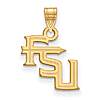 14kt Yellow Gold 1/2in Florida State University FSU Pendant