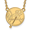 14kt Yellow Gold New York Yankees Hat Pendant on 18in Chain