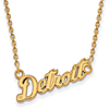 14kt Yellow Gold 3/8in Detroit Pendant on 18in Chain
